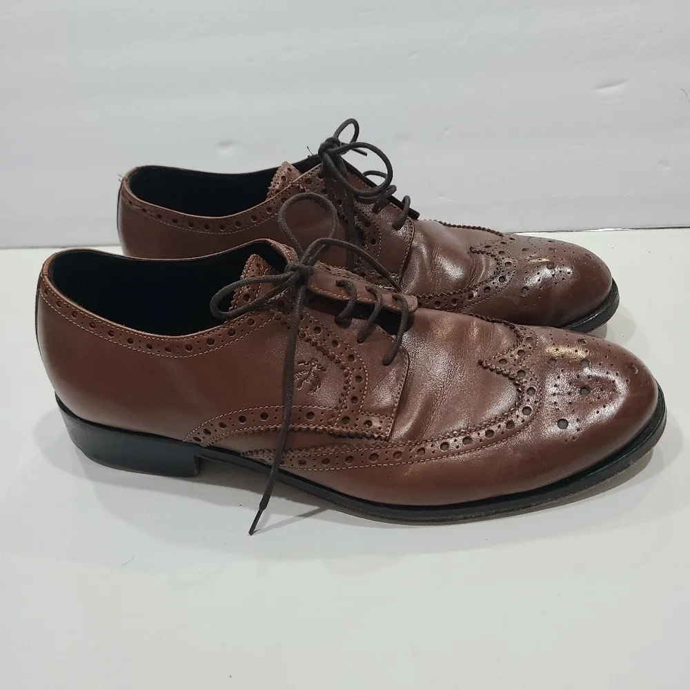 Brooks Brothers Wingtip Oxford Brown Leather Men's Dress Shoes Sz.10.5